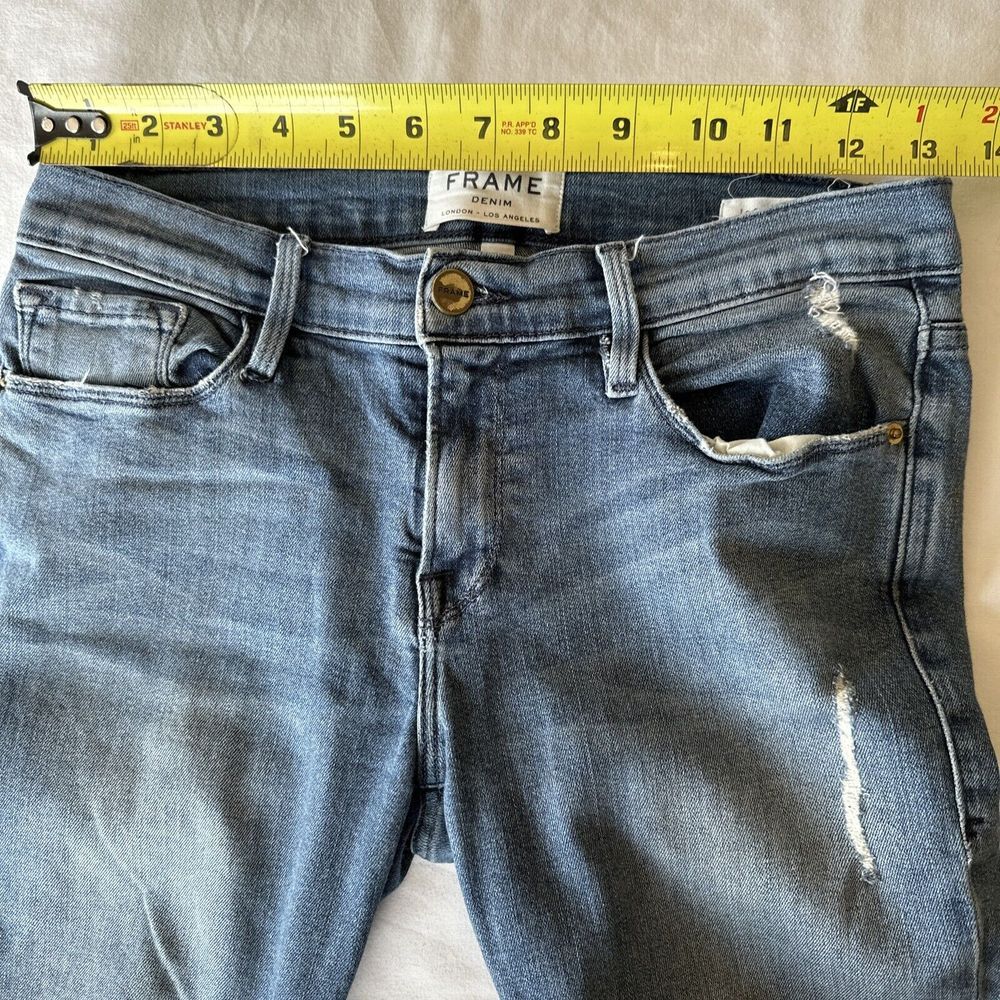 FRAME Women's Le Skinny De Jeanne Dark Wash Jeans Size 27 Distressed Stretch - Picture 5 of 12